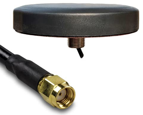 UniteCom 2.4GHz & 5GHz Dual Band Wi-Fi Puck Antenna 3 Meter Cable RP-SMA Connector Broadband Internet 5.8 Waterproof Outdoor Indoor Rugged Anti Vandal 802.11AC AX WIFI 6