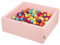 KiddyMoon Bällebad 90X30cm/200 Bälle ∅ 7Cm Bällepool Mit Bunten Bällen Für Babys Kinder Quadrat, Rosa:H.Grün/Gelb/Türkis/Orange/D.Pink/Violet