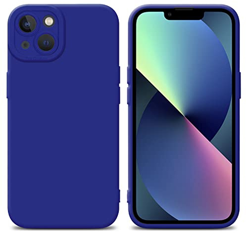 Cadorabo Hülle kompatibel mit Apple iPhone 14 Plus Schutzhülle TPU Silikon Case Liquid Design mit Kameraschutz Slim Kratzfest Weiche Gummi mit Rundumschutz Case Hülle für iPhone 14 Plus in Blau