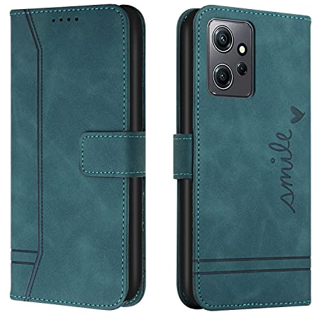 Trugox Handyhülle für Xiaomi Redmi Note 12 4G Hülle Klappbar Klapphülle mit Kartenfach Handytasche Handy Schutzhülle Tasche Leder Wallet Flip Case Slim Book Cover - Blaugrün