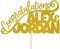 Personalised Congratulations Celebration Glitter Cake Topper - Gold Any Name(s) Cake Decoration and Sprinkles - Any Occasion Party Decorations - Personalised Toppers for Cakes by Cakeshop