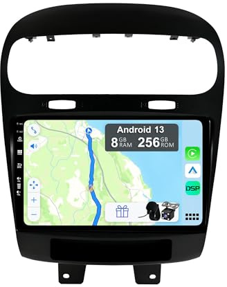 YUNTX [8GB+256GB] Android 13 Autoradio für FIAT Freemont/Dodge Journey (2012-2016)-[Integriertes CarPlay/Android Auto/DSP/GPS]-9” IPS Touch Screen-CAM+MIC-DAB/Mirror Link/Bluetooth 5.0/AHD Kamera