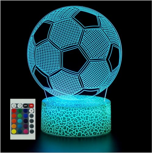 ROCKYSHOP Lampada Calcio Regalo Per Bambini 7 Anni Illuminazione Multicolore con Telecomando e Touch Regalo Di compleanno Lampada Notte