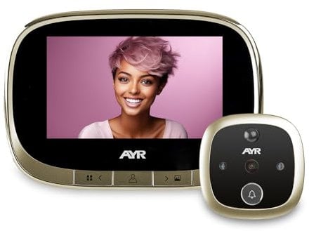 Mirilla Digital AYR 764. Protege TU Puerta. Gran Pantalla de 4,3, Sensor de Movimiento, Infrarrojos y visión Nocturna. GRABA si Hay Alguien en tu Puerta.