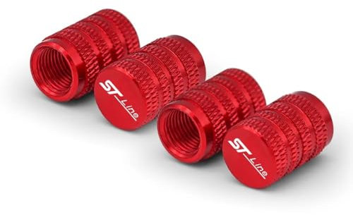 DHJKCBH 4 Stück Aluminium Auto Ventilkappen für Ford ST Line Focus X 2 3 Mondeo Fiesta Kuga MK2 MK3 MK4 Dichtung stabilen Reifendruck Auto Zubehör,D