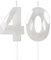 mciskin White 40th Birthday Candles, 3D Number 40 Candles for Cake, Women Men 40th Birthday Decorations,Pearl White Candle Cake Topper Decorations for Birthday Party Weddings Anniversary Supplies