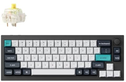 Keychron Q2 Max Kabellose Mechanische Tastatur, QMK/VIA Programmierbare Knöpfe, 2.4 GHz/Bluetooth 5.1/USB, 65% Compact RGB, Hot-Swap mit Gateron Banana Switch für Mac Windows Linux - Schwarz
