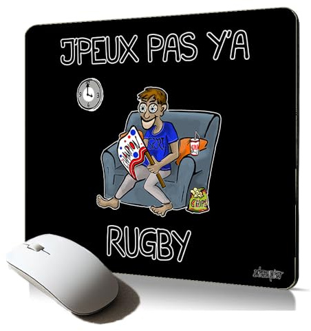 utaupia Tapis de Souris Souple j'peux Pas y'a Rugby Drole pour Ordinateur pc Fixe Ergonomique et Confortable BD Cadeau Supporter Sport