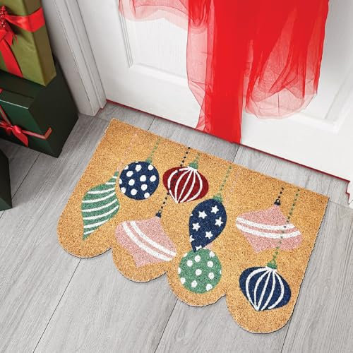 Comart - Fußmatte Christmas – 40 x 70 cm – aus Kokosfaser – geformt mit Weihnachtsmotiven – Teppich für den Innen- oder Außenbereich – rutschfest – Dekoration für Partys – Geschenk für Zuhause