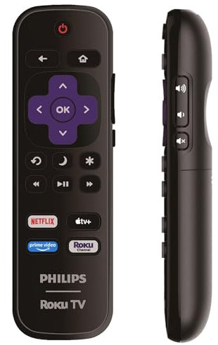 OEM Replacement Remote Control Compatible with All Philips Roku TV Smart TVs【Not for Roku Stick and Roku Box】 (Netflix/Apple TV+/Prime Video/Roku Channel)