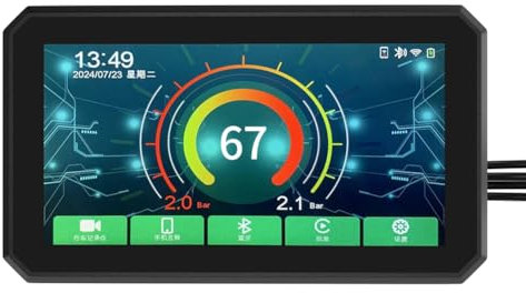 Qussedser Motorradnavigation 5,5-Bildschirm GPS IP67 Wasserdicht Carplay Motorrad Kabelloser Android Auto Monitor