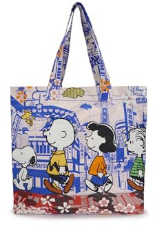 CODELLO X Peanuts Cotton Shopper, Japan-Style, Blau-Mehrfarbig