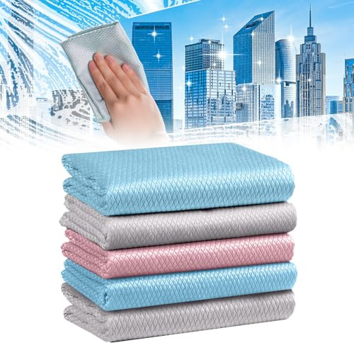 laocaf Mikrofaser Putztuch, 2025 Neues Mikrofasertücher, Keine Wasserflecken, Starke Wasseraufnahme, Fusselfrei, Putztücher, Geeignet zum Fensterputzen, Geschirrspülen, Hausputzen (5)