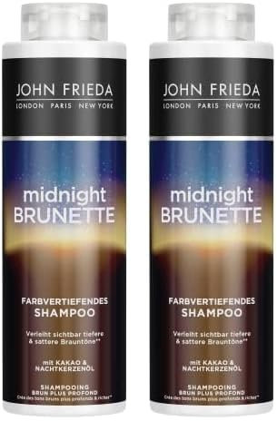 John Frieda Midnight Brunette Shampoo - Vorteilsgröße: 500 ml - Farbvertiefend - Haartyp: braun, brünett - Kabinettgröße (Packung mit 2)