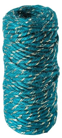 WANYI 1 Stück Jute-Schnur Kordel 100M pro Rolle Juteschnur Bunt Schnur Reißfest Kordelband 2mm Dicke Juteseil für Dekokordel, Geschenkverpackung, Handwerk(Gold grün)