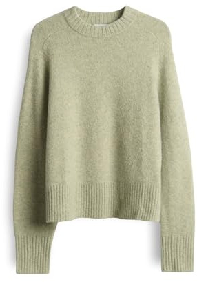 OPUS Damen Pullover | PASSY Loose Strickpullover aus Alpaka Wollmix Soft Matcha, 40
