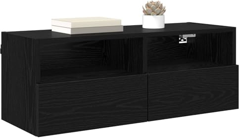 vidaXL TV-Wandschrank 80 x 30 x 30 cm Schwarz Eichen-Optik