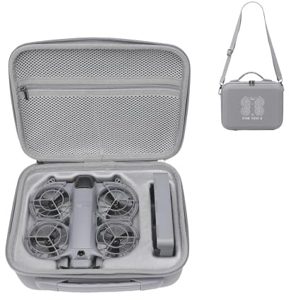 TaoAcc Carrying Case for Neo2 Drone, Bag for Neo2 with 2 Batteries, Charging Station,Small Carrying Case with Shoulder Strap (Grey)