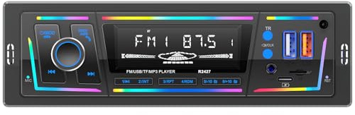 RDS Autoradio Bluetooth, CENXINY Autoradio mit Type-C-Ladeanschluss | Mehreren Beleuchtungsmodi,FM/AM Fernbedienung/2USB/AUX/SD/MP3-Player/DSP/EQ