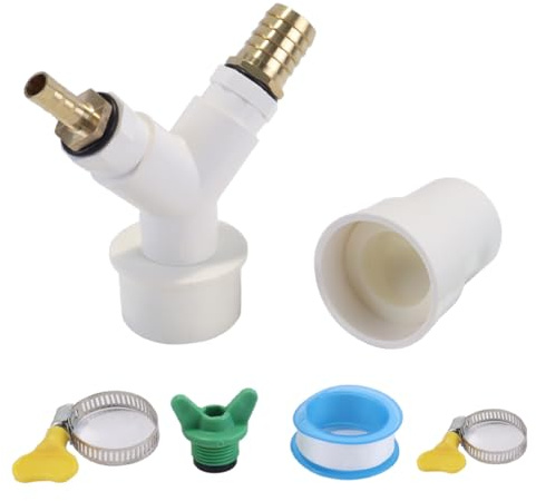 Teron Conector de desagüe en forma de Y con válvula de control de olores para desagüe de lavadora y secadora