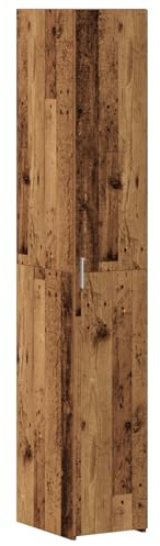 TEKGHUT Highboard Altholz mit Fächern und Türen, Highboard für Wohnzimmer, Stauraum aus Holzwerkstoff in den Maßen 30x42,5x185 cm in der Farbe Altholz