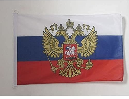 AZ FLAG Bandiera Russia con Aquila 90x60cm per Esterno - Bandiera Russa con Stemma 60 x 90 cm