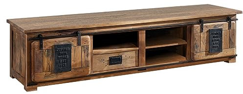 MASSIVMOEBEL24.DE Mobile TV Mango Railway #151 - Colori Diversi, Colore:Laccato Naturale, Misure:200x55x50 cm (LxPxA)