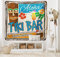 ABAKUHAUS Tiki Bar Wandteppich, Weinlese-Zeichen aus Weiches Mikrofaser Stoff Waschbar ohne Verblassen Digitaldruck, 150 x 110 cm, Braun Beige