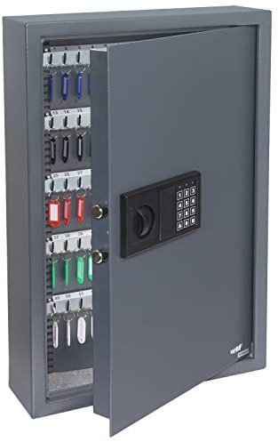HMF 2100-11 Caja Fuerte para Llaves, 108 Ganchos, Cerradura Electrónica, 66,5 x 43 x 13 cm, antracita