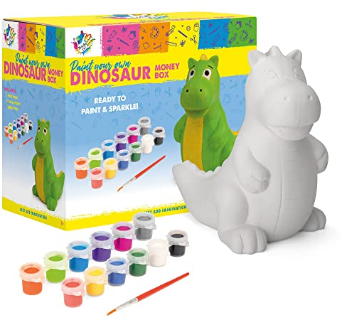 Made It! Dinosaur Ceramic | Painting Set for Kids, Painting Crafts Age 3+ and Arts, 1 Set of Paints and Brush