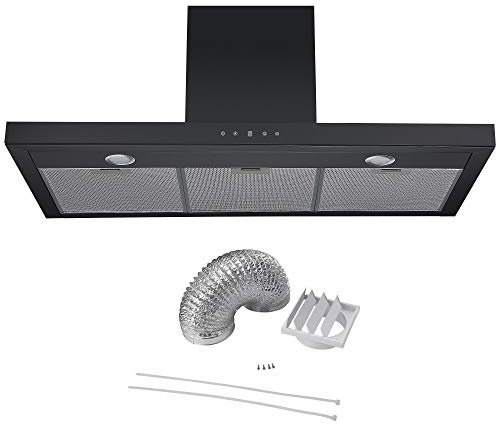 Cookology LINT1001BK Black Linear Extractor 100cm Chimney Cooker Hood & Duct