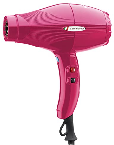 GAMMAPIU' Sintech Secador Pelo Profesional, Fucsia Hollywood, Generador de Iones, Nano Silver Technology, 2 Temperaturas, Silencioso, Botón de Aire Frío, Parrilla Recubierta de Plata, W 2000-2300
