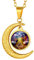 Suplight Sternzeichen Anhänger Halskette für Damen Mädchen 18k vergoldet Halbmond mit Horoskop Symbol Waage Sternbilder Horoskop Modeschmuck für Weihnachten Gerburtstag