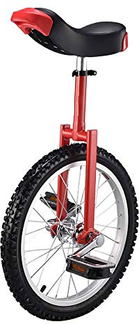 Einrad,Balance Radfahren ÜBung Verstellbar Skidproof Acrobatic Fitness Einräder Contoured Ergonomischer Sattel mit StäNder,One Size / 18 Zoll/rot