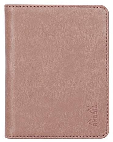 RHODIA 211009C - Livret Porte-Bloc et Porte-Documents N°11 Bois de Rose - pour Bloc-Notes ou Carnets de Format A7 (7,4x10,5 cm) - Simili Cuir Italien Premium