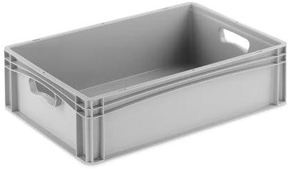 DIE BOX FABRIK Eurobehälter 600x400x170mm | geschlossene Box | Aufbewahrungsbox | Kunststoff Kisten | Lagerbehälter mit Griffen | robuste Stapelbox | Eurokiste | Mehrwegbehälter
