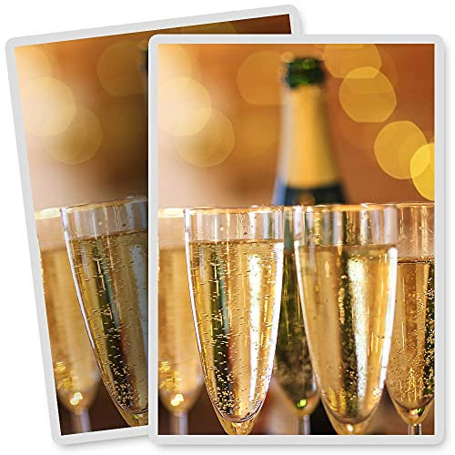 2 x Vinyl Stickers - Rectangle Shape 7x10cm - Champagne Flute Glasses Celebration Art Print Decal Laptop Tablet Luggage Car Bike Sticker #16077
