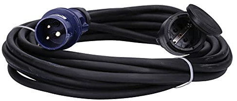 Voxura CEE-Adapterleitung Schutzkontakt-Kupplung CEE-Stecker Schutzkappe Camping Caravan Wohnmobil Wohnwagen Boot Stromkabel Außenbereich 3-polig 230V 16A H07RN-F 3x2,5 IP44 10m