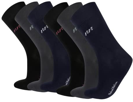 Naked Nation Chaussettes en Bambou, 6 Paires de Luxe Chaussettes, Super Doux et Respirant, Coffret Cadeau avec Chaussettes pour Hommes et Femmes, Multicolore Foncé 41-46