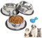 Katzennapf 3 Stück, Futternapf Katze Katzennäpfe Edelstahl rutschfest Katzen Napf Set, Haustier Fressnapf Futterschüssel Wasser Fütterung Schüssel für Katze Kleine Hunde Tiere (S-195ml)