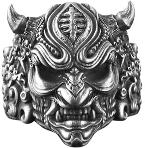BySilverStone Jewelry Silberring Für Herren – Hannya-Ring Aus Oxidiertem Sterlingsilber, Außergewöhnlicher Gothic-Ring Für Herren, Oni-Ring Im Ungewöhnlichen Stil, Dämonenring Für Freund,