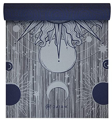 Gaiam Yogamatte – Premium 6 mm Druck, wendbar, extra dick, rutschfeste Übungs- und Fitnessmatte für alle Arten von Yoga, Pilates und Boden-Workouts – ätherische Schönheit