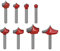 9pcs/Set Groove Point Cutting Roundover Router Bits,6mm Shank CNC Round Nose Bits Round Point Cut Bit for Woodworking