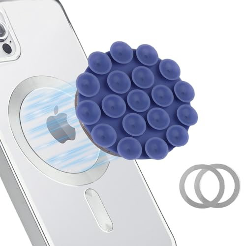 NTidea Silikon-Saugnapf-Handyhülle, magnetische Handyhalterung, Silikon-Freisprecheinrichtung, Handy-Zubehör für iPhone und Android, Spiegel-Dusch-Handyhalterung, Tiktok-Videos und Selfies, Lila