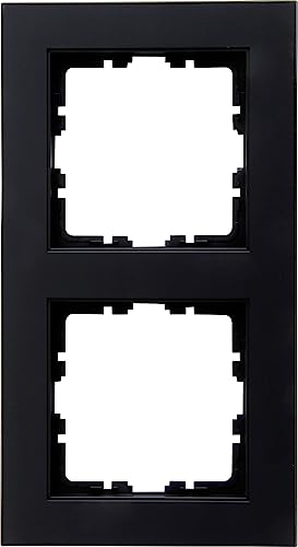 Kopp HK07 – Cover Frame 2 Sockets, Colour: Black Matt – Pack of 10