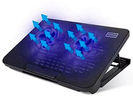 Base di Raffreddamento per Laptop, Dispositivo di Raffreddamento per Laptop da Gioco con Doppia Ventola per Dispositivi da 14 Pollici, 15 Pollici e 17 Pollici, Illuminazione Ad Angolo