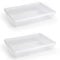 Acan Tradineur - Pack de 2 bandejas con Tapa para frigorífico, Bandeja para Cocina, Restaurante, Bares, hostelería (Transparente - 6,5 x 35 x 27 cm)
