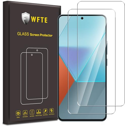 WFTE [2-Pack Protector de Pantalla para Xiaomi Redmi Note 13 Pro 5G / Redmi Note 14S 4G,9H Dureza,Huellas Dactilares Libre,Sin Burbujas,Cristal Templado Protector de Pantalla