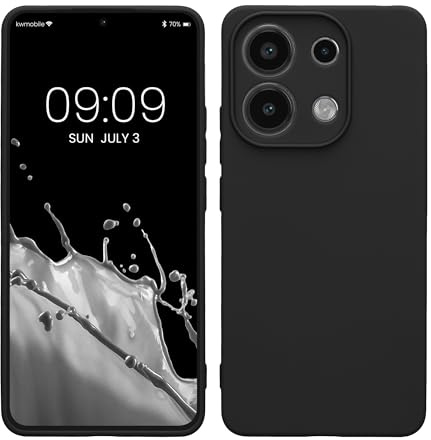 kwmobile Handyhülle für Xiaomi Redmi Note 13 4G Hülle - weiches Handy Silikon Case - Schutzhülle Cover - Schwarz matt