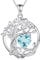 FANCIME Lebensbaum Aquamarin Kette für Damen 925 Sterling Silber Baum des Lebens Aquamarin Anhänger Halskette Schmuck Geschenke für Frauen Mädchen, Kettenlänge: 40+5 cm